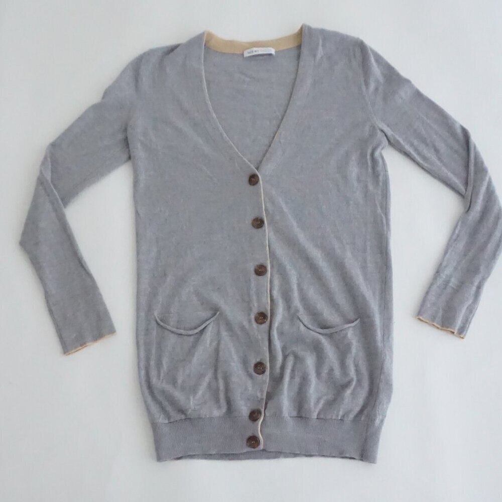 Vintage See By Chloé Grey Button Front Patch Pocket Knit Cardigan Designer 4